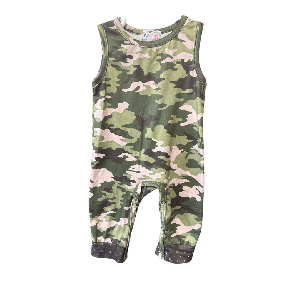 Light Pink and Camo Jumpsuit - Pete + Lucy - 3-6mo